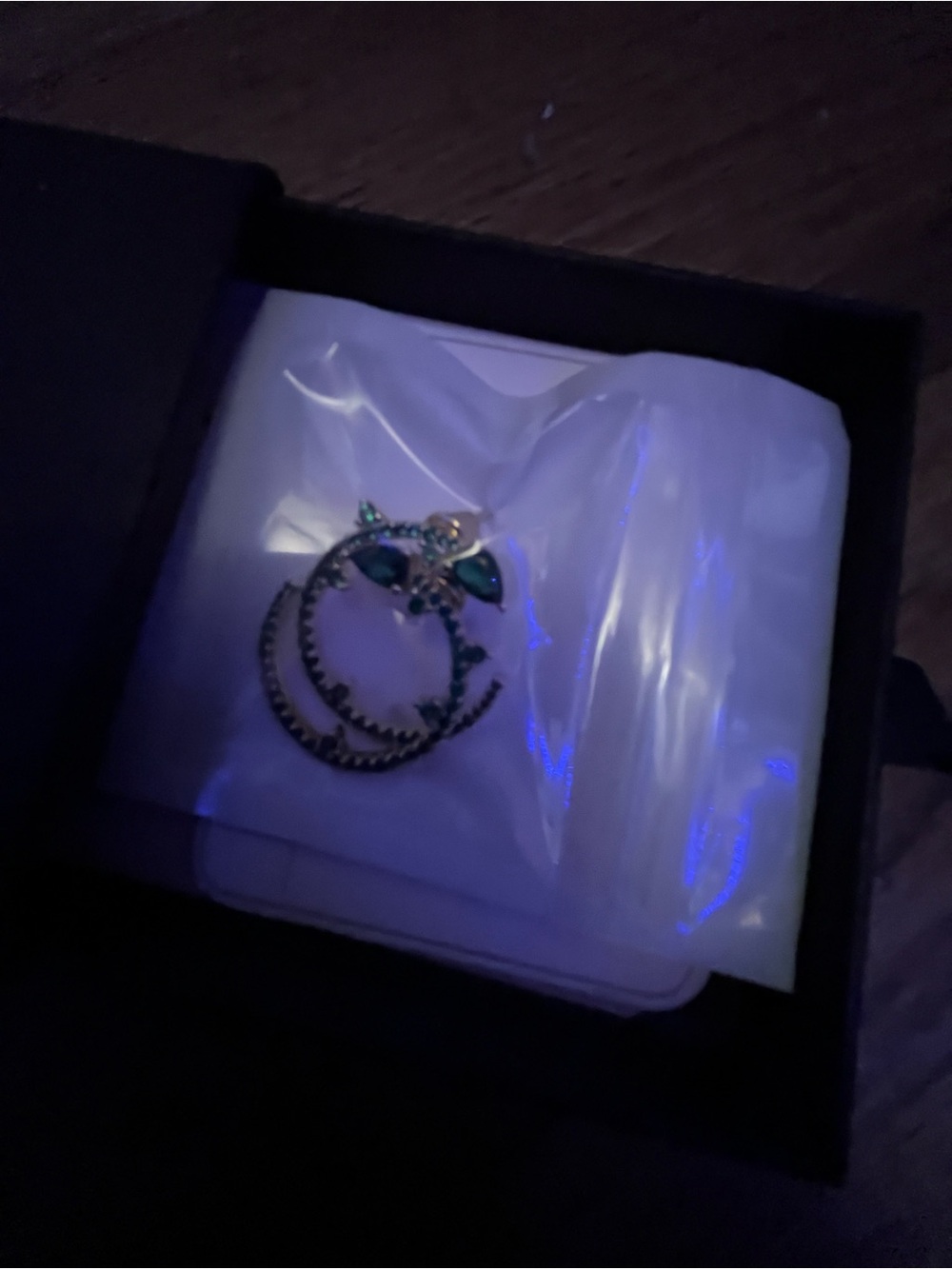 Gold-Tone Hoop Earrings with Emerald Green Crystal Accents